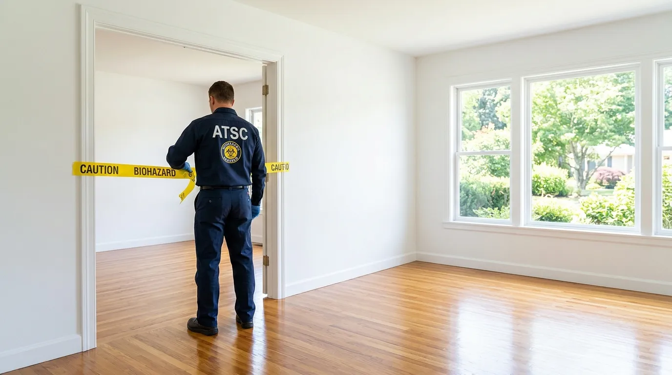 Certified biohazard cleanup crew performing Trauma Scene Cleanup in Titusville